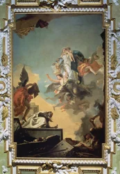 Die Jungfrau von Carmel gibt das Skapulier dem seligen Simon Stock, 1740er Jahre